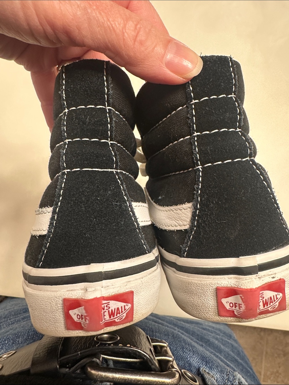 Vans Black and White Sk8-High Classic Sneakers - Picture 7 of 7